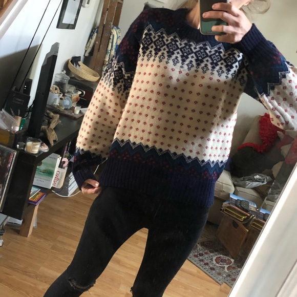 Vintage Wool Fairisle Knit Crewneck Sweater - Picture 6 of 8